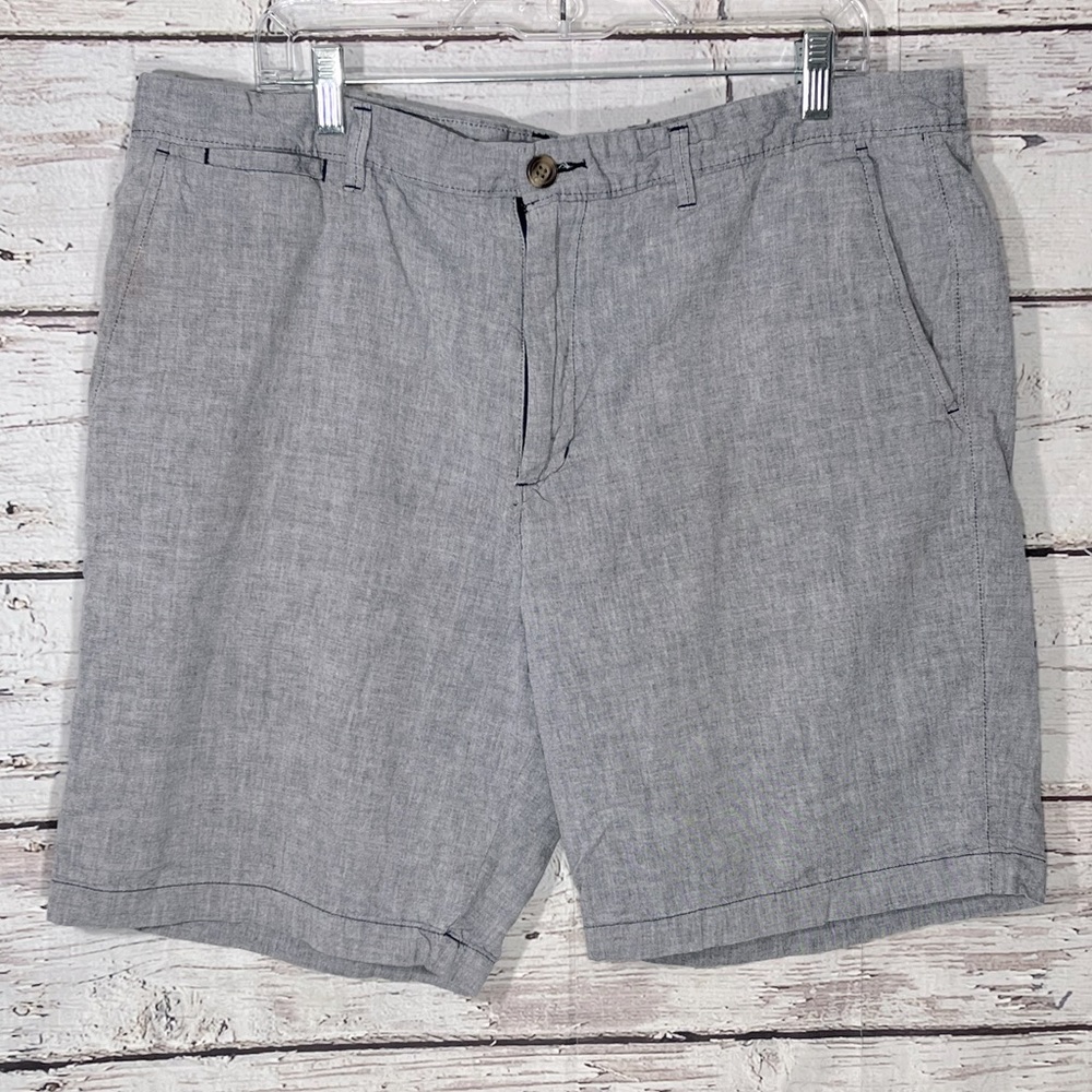 MERONA Men's Flat Front 100% Cotton Shorts Blue-38